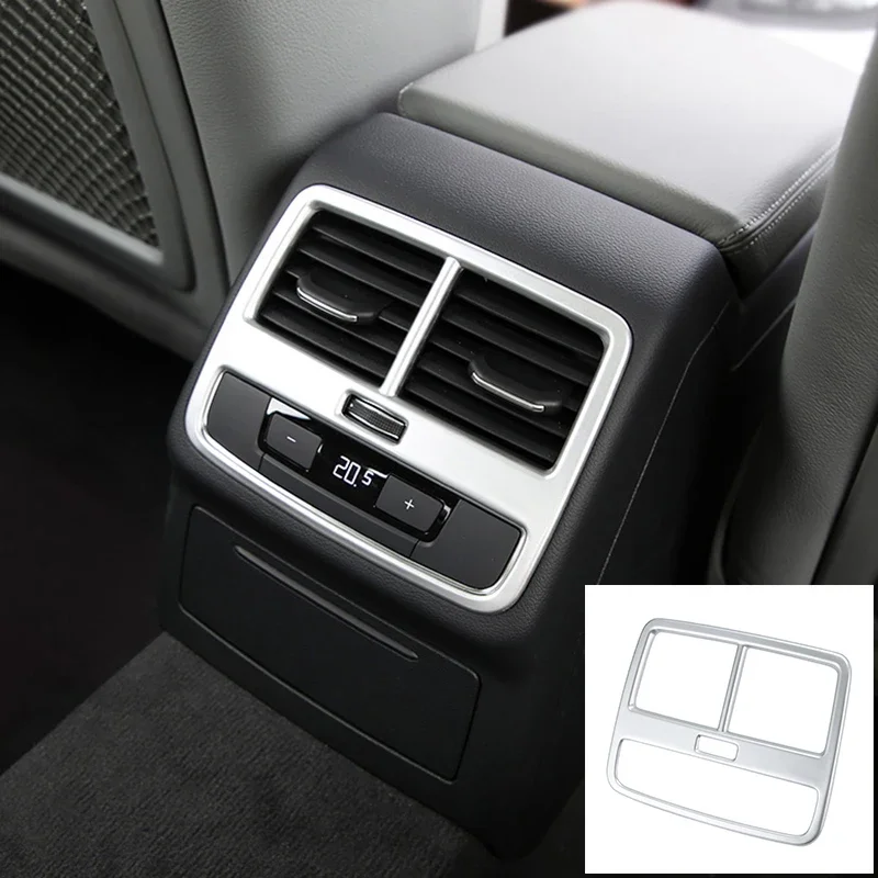 Auto Hinten Klimaanlage Vent Outlet Rahmen ABS Chrom Trim Streifen Dekorieren Abdeckung für Audi A4 A5 B9 F5 2016-2019