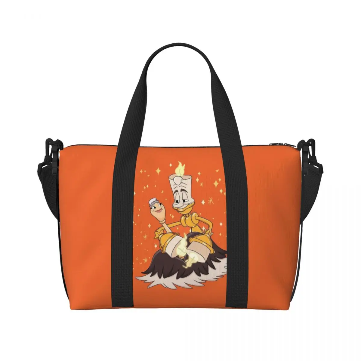 

Custom Beauty Anime And The Beast Beach Tote Bag for Women Large Compartment Gym Beach Travel Bags