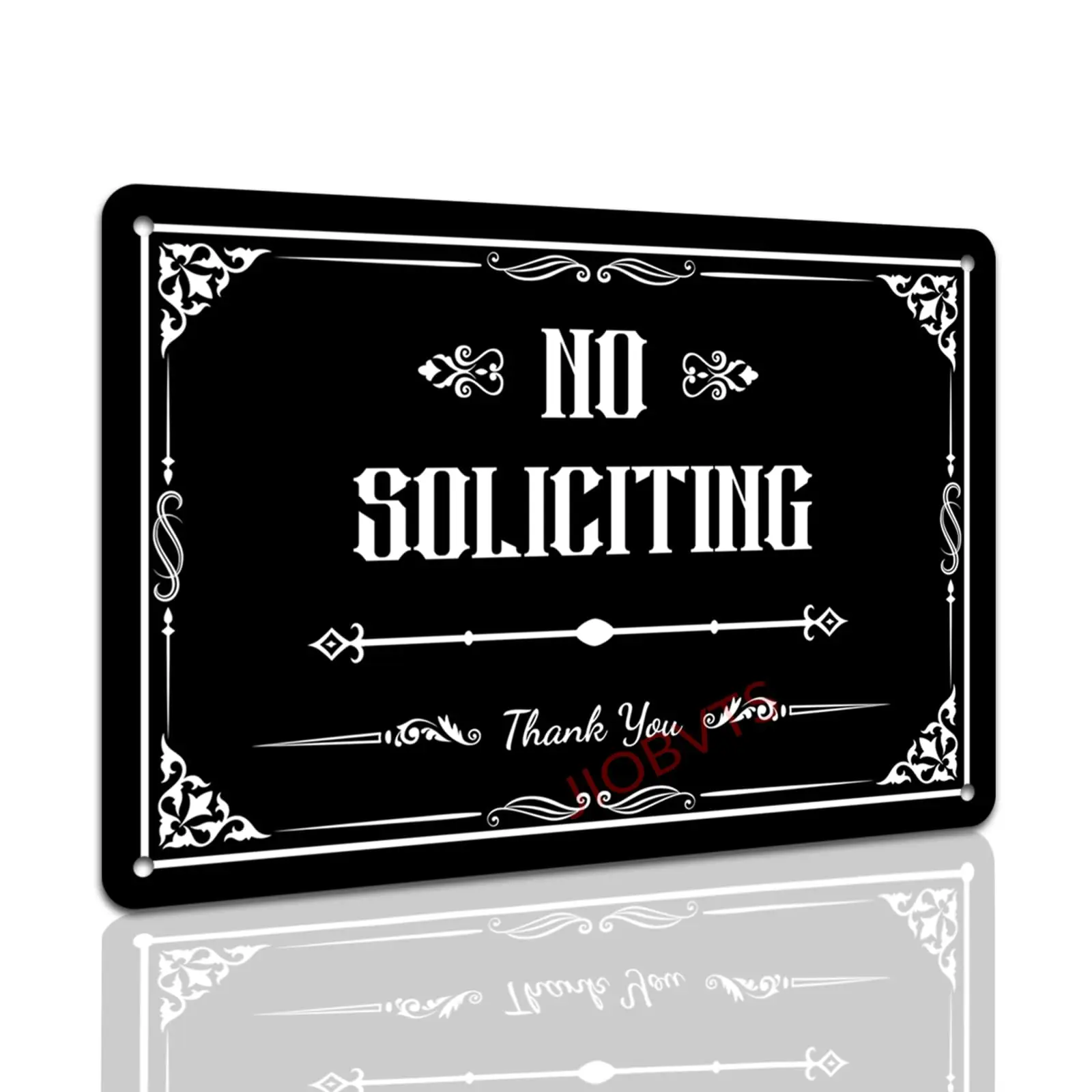 No Soliciting Sign for House, Funny Black Gothic Room Decor Halloween Decorations Gifts 8x12inch