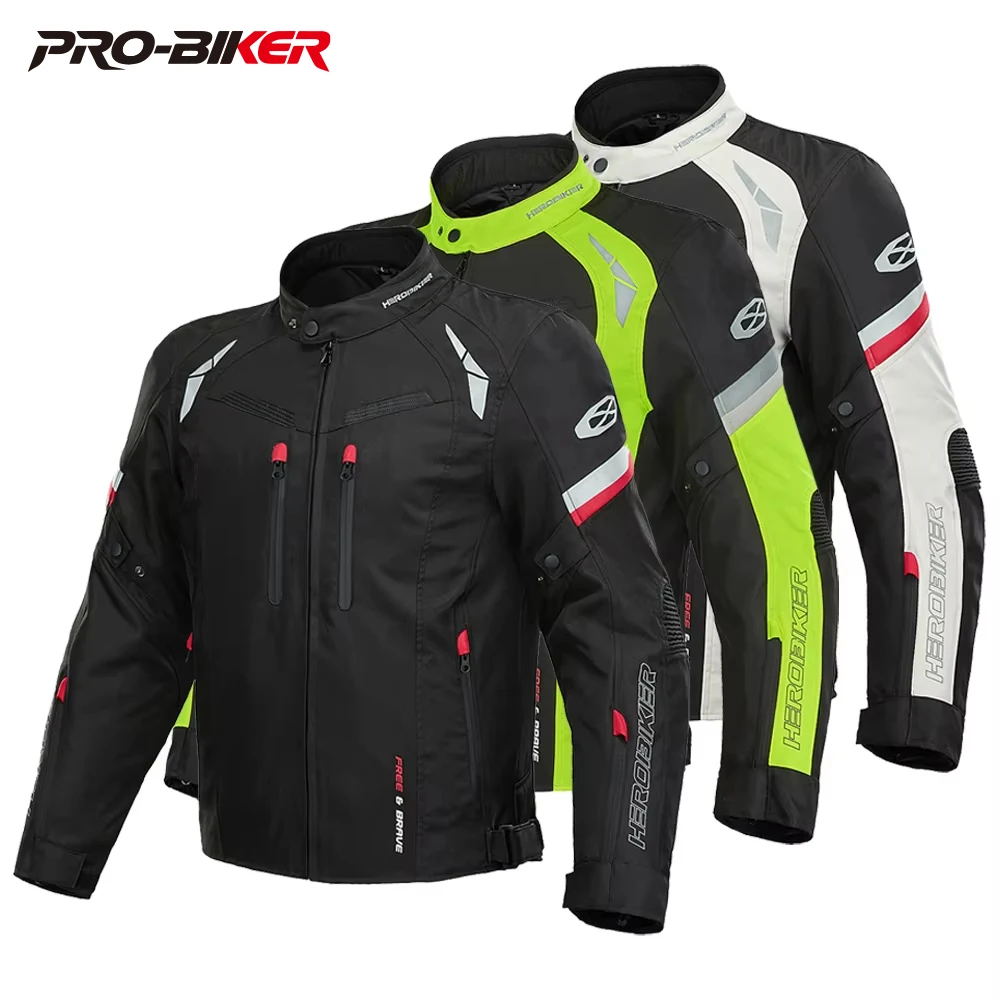 

HEROBIKER Four Seasons Waterproof Motorcycle Jacket, Anti Drop and Wear Resistant, Warm for All Seasons