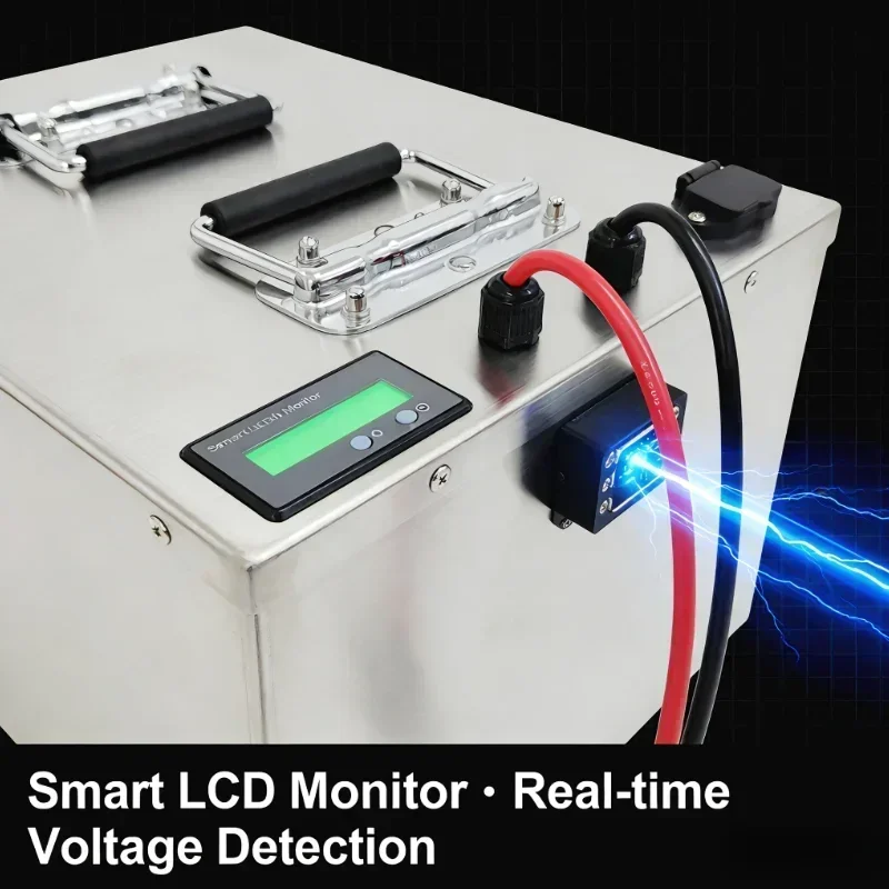 Large Capacity 48V Li-ion Battery 100Ah To 300Ah With Matching Charger Built In Safe BMS For Solar Inverter Electric Transport