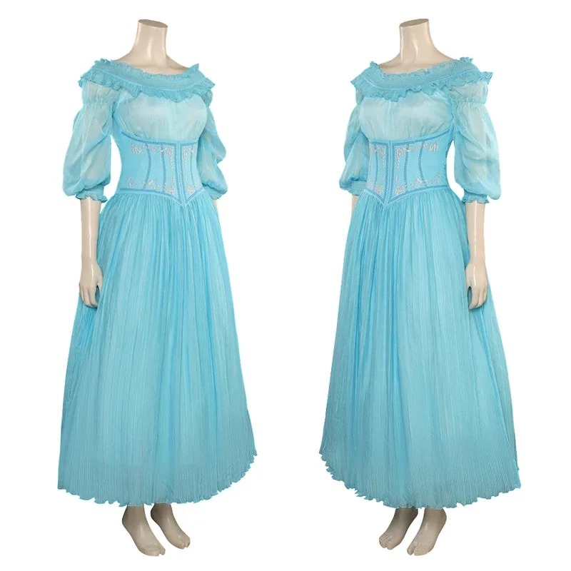 Элегантное синее платье принцессы в стиле фэнтези 2023, костюм для косплея в стиле живого кино, маскировка для взрослых и женщин fy1;