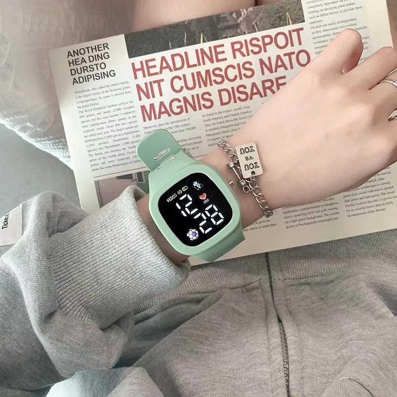 Модные спортивные часы для женщин и мужчин, электронные светодиодные цифровые часы, повседневные силиконовые женские часы с большим циферблатом, спортивные часы