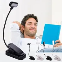 Adjustable Mini Clip-On Study Desk Lamp Battery Powered Flexible for Travel Bedroom Reading LED Eye Protection Book Night Light