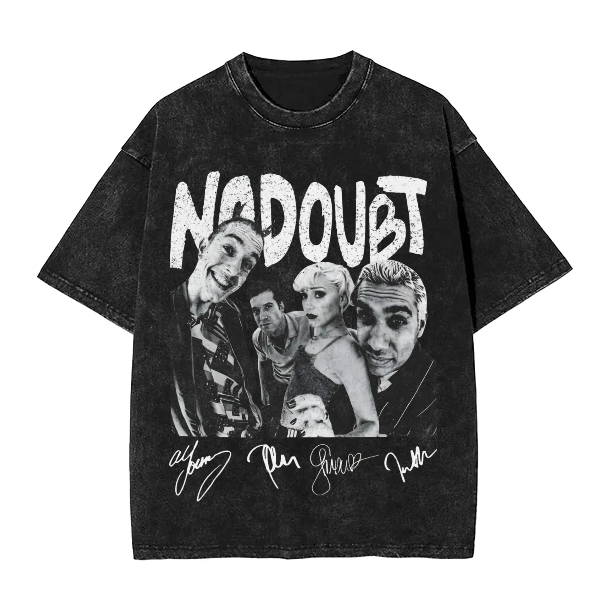 Vintage No Doubt Members Music Band  Merch Washed T Shirt for Men Women Streetwear Hip Hop T-Shirt Summer  Tee Shirt 100% Cotton