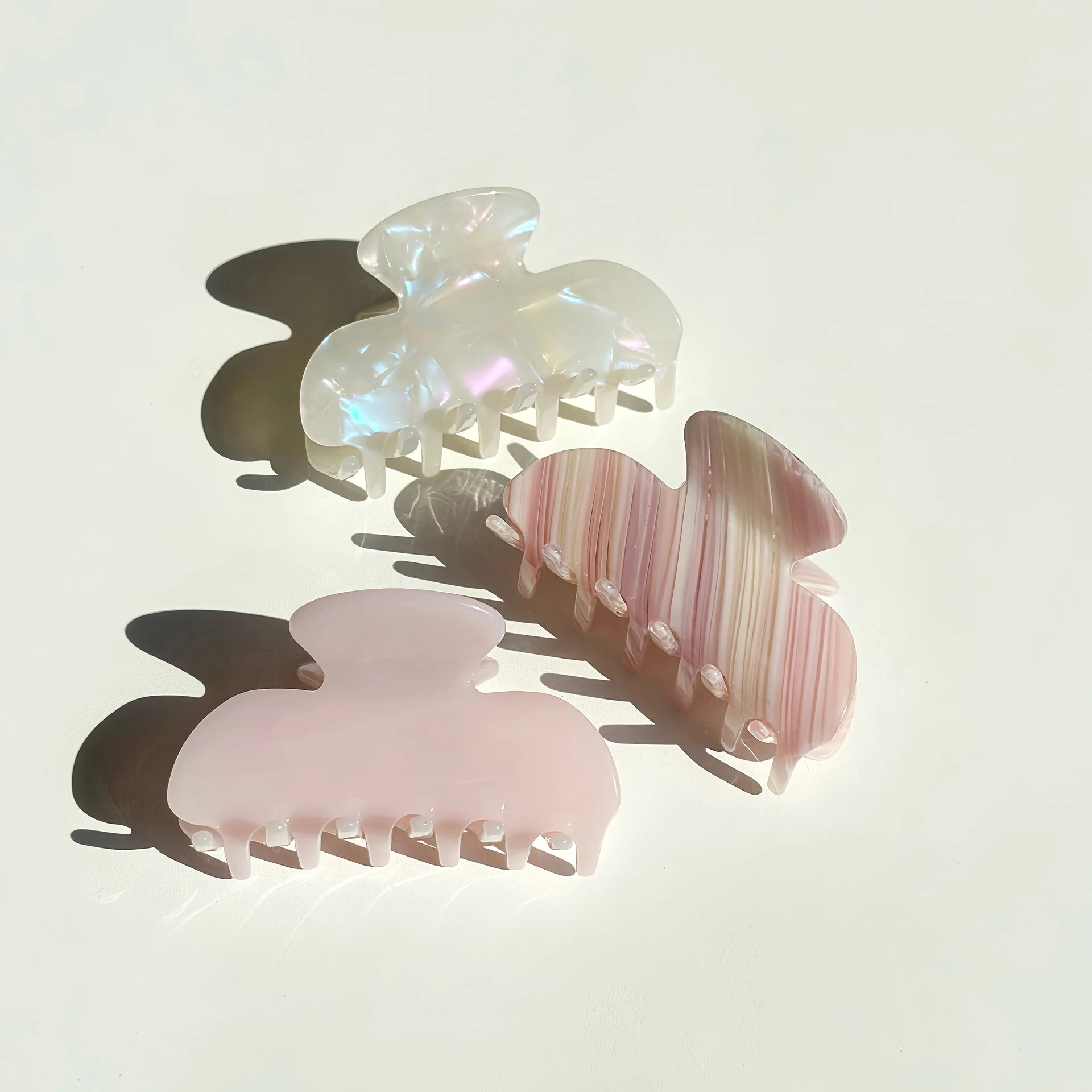 YHJ NEUE 8CM Einfarbige Haarklammer Klassische Serie Elegante Retro Streifen Acetat Klaue Clip Mode Haarschmuck für Frauen Mädchen