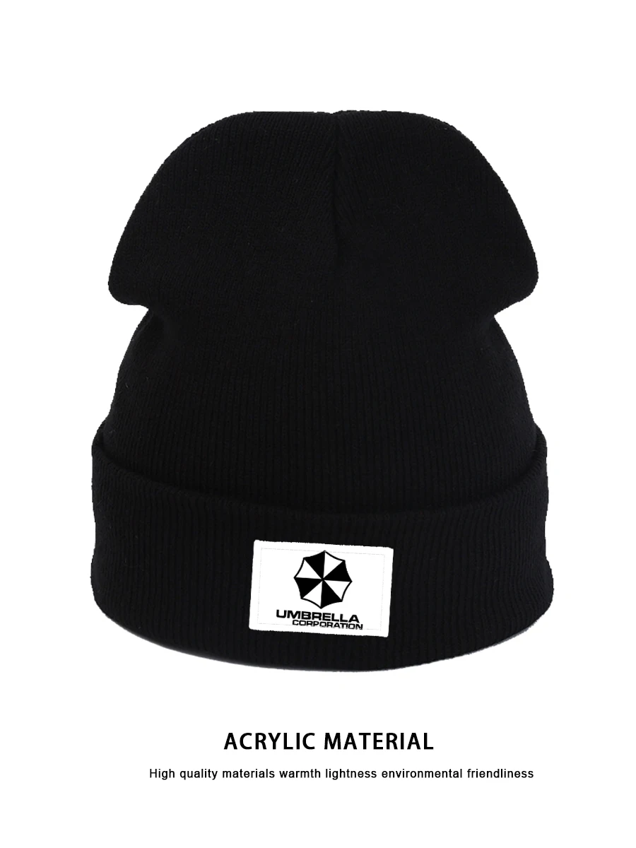 Umbrella Corp LOGO Warm High Elasticity Polyester Knitted Hat Winter Beanie Gorros Sport Leisure Gift Christmas