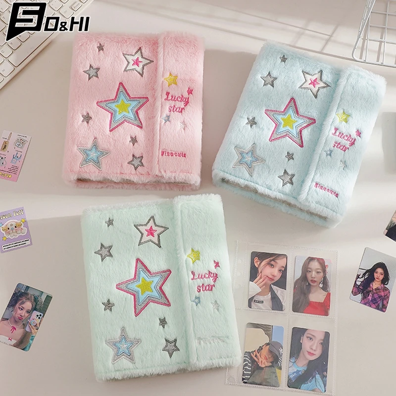 A5 INS 3-inch Small Card Storage Star Pattern Plush Photo Album Binder Photocard Collection Books Loose-leaf Photocard Holder