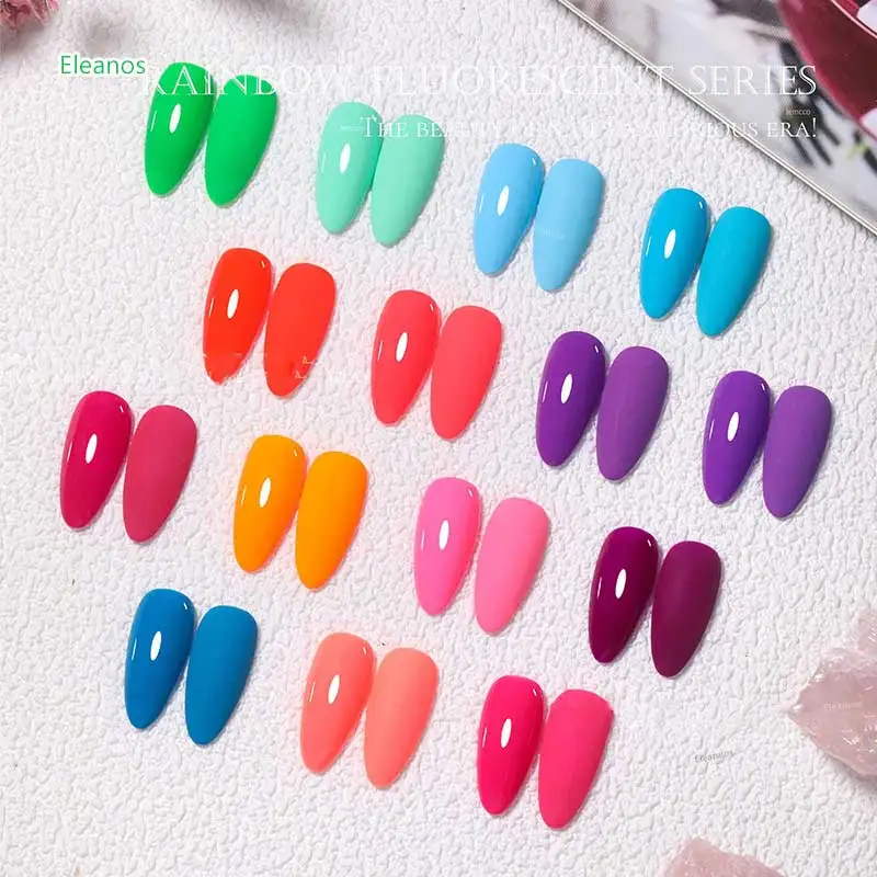 Eleanos-Juego de esmalte de uñas de Gel fluorescente, 24 colores, esmalte de verano, Gel UV semipermanente de neón, manicura artística para uñas, 15ml