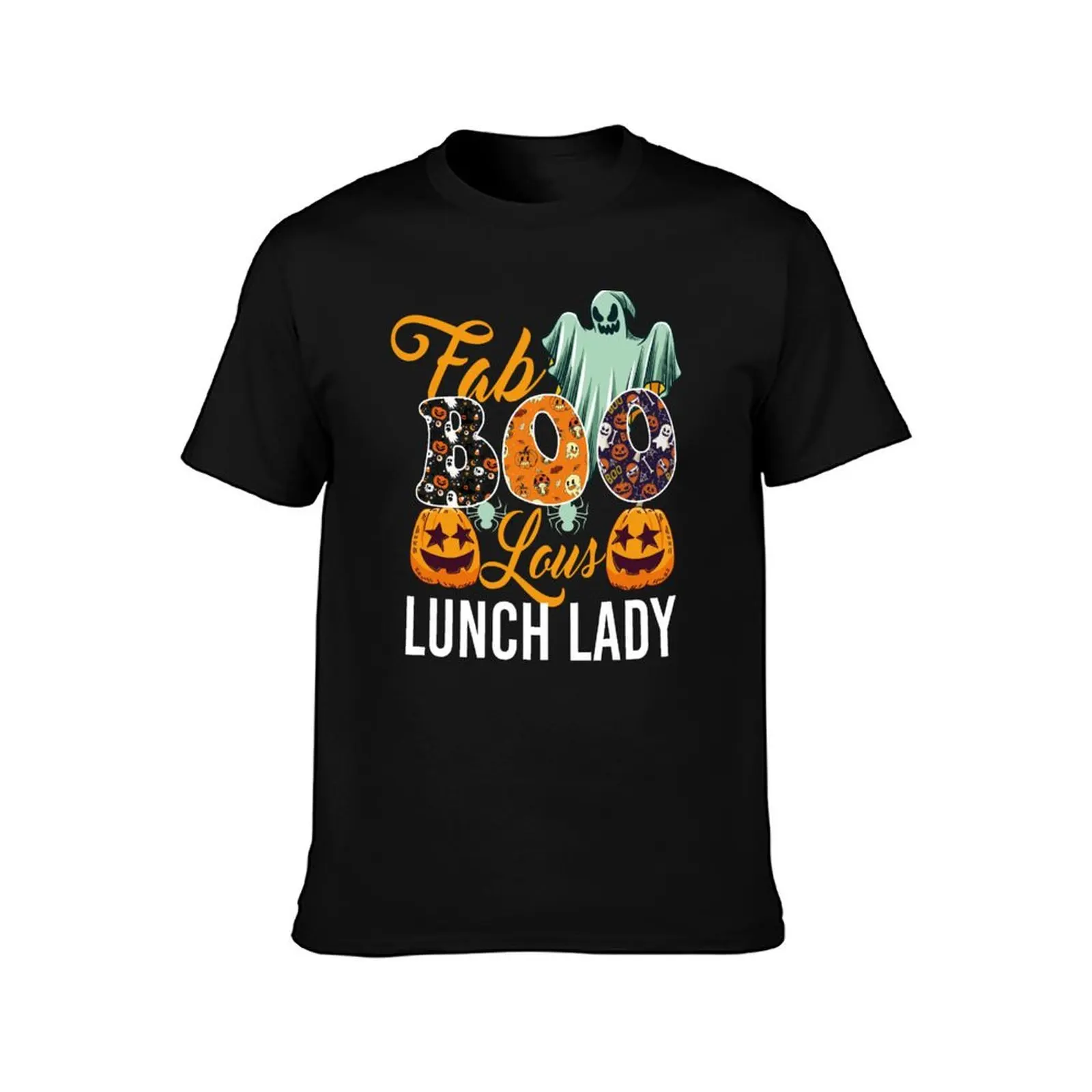 Fab Boo Lous Lunch Lady Cute Ghost Pumpkin Funny Halloween T-Shirt anime t shirts oversize T-Shirt