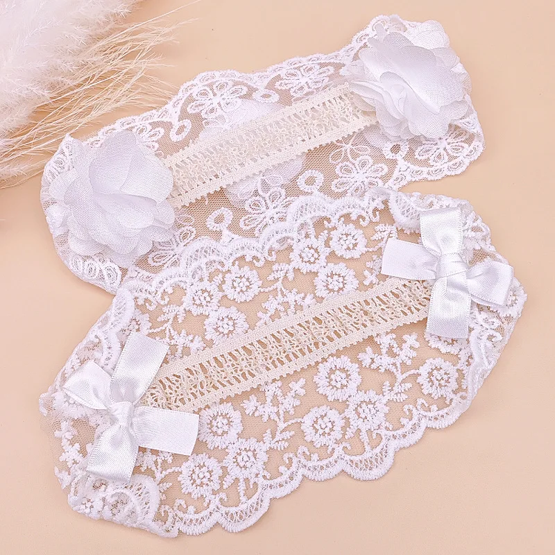 Diadema de encaje blanco para bebé y niña, adorno para el cabello con flores, bonito vestido para bebé, accesorio para el cabello fotografiado