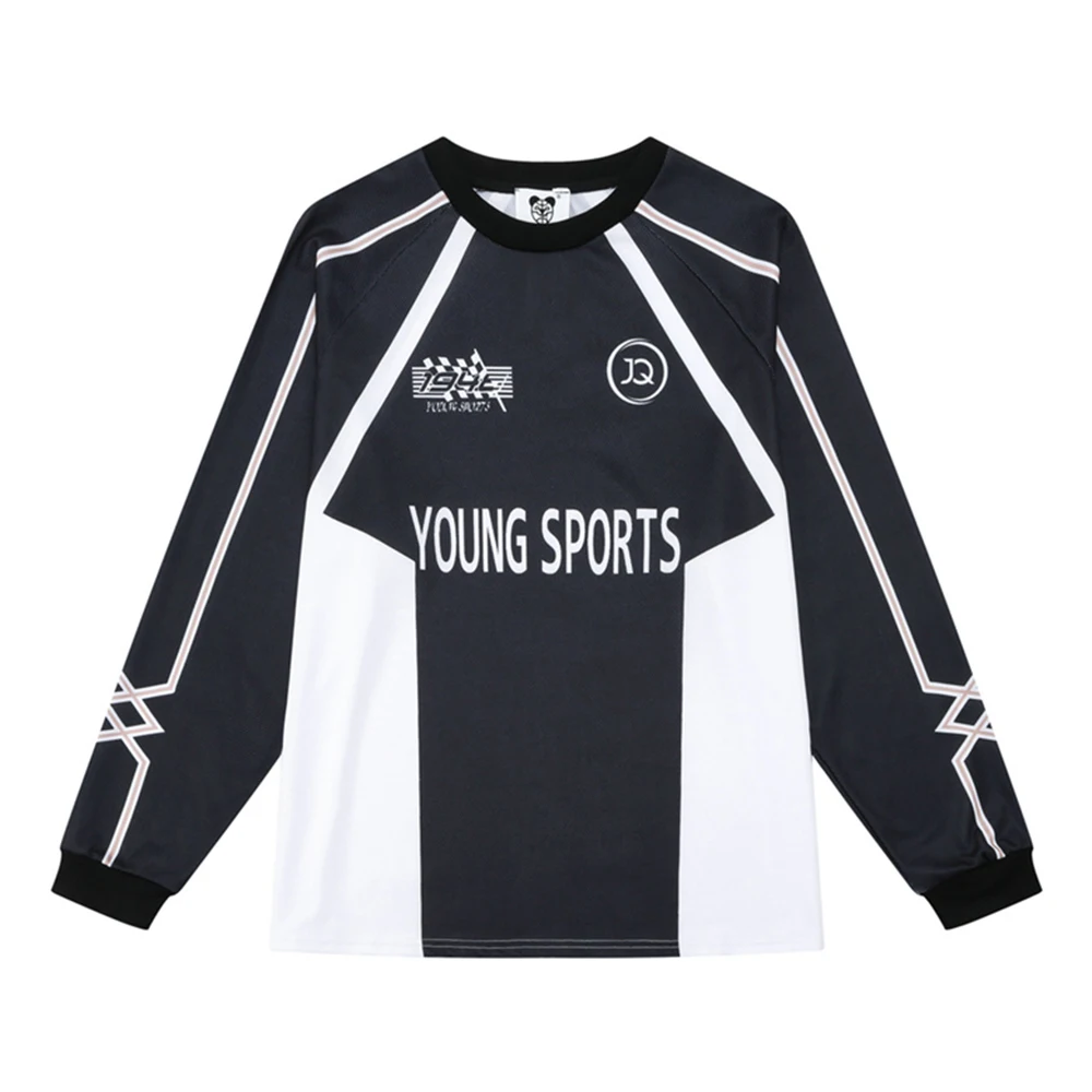 Printed Jersey Tshirts Long Sleeve Crew Neck Quick Dry Material Mesh Tshirt for Men