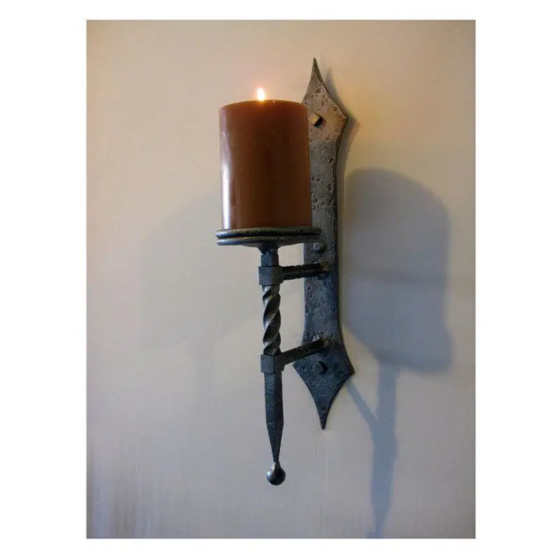 

Antique wrought iron candle holder, wabi-sabi wall decorative candle holder, hand-forged iron