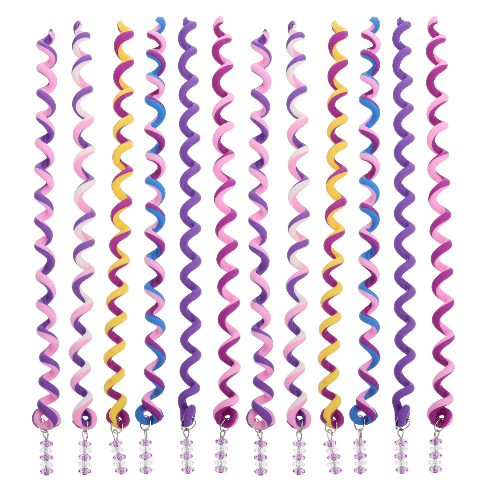 

12 Pcs French Curling Iron Girl Hair Rollers Curler Polymer Clay Colorful Clips Braiding Tool