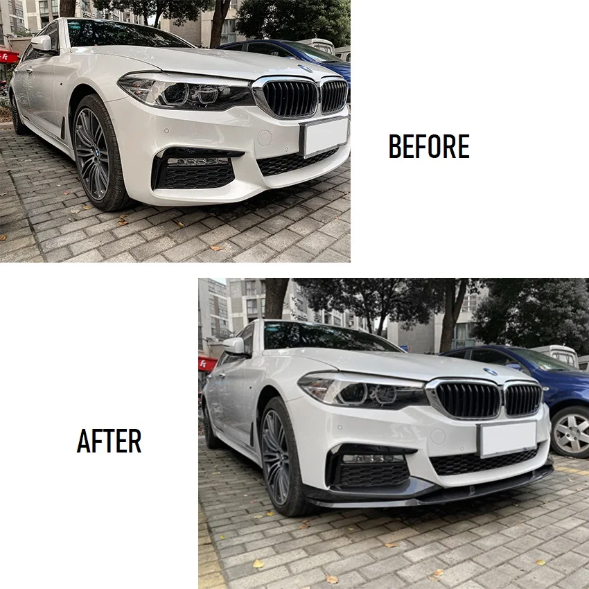 For BMW G30 G31 BMW 5 SERIES Front Bumper Lip Splitter Spolier Diverter Diffuser Removable Retrofit Body Kit M Sport 2017-2020