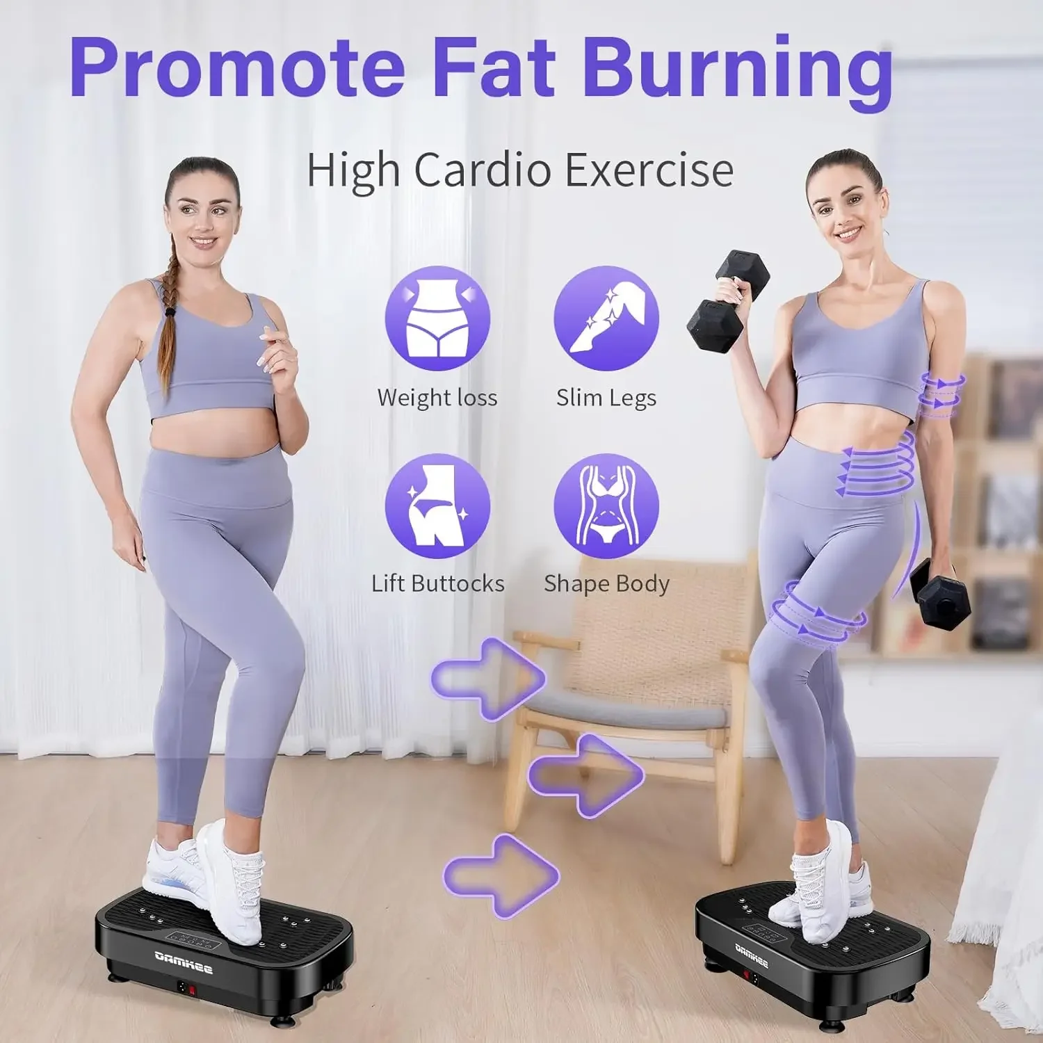 Plate Exercise Machine, Vibration Plate for Lymphatic Drainage, 9 Modes Whole Body Workout Vibrating Fitness Platform