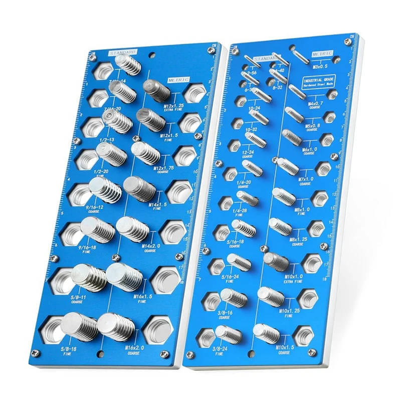 

2 в 1 датчик резьбы, измеритель болтов, измеритель идентификатора болтов и гаек, линейка идентификационного инструмента (17 Метрических и 21 дюйм)