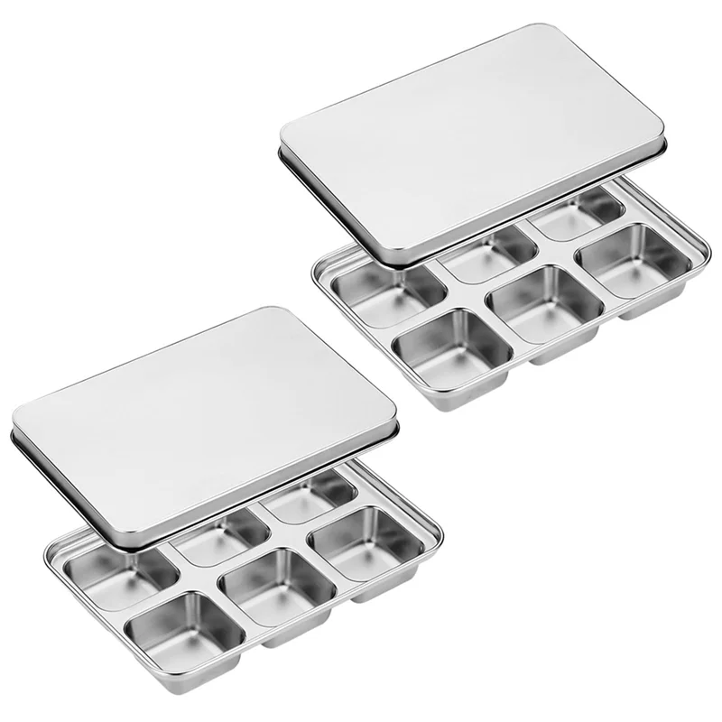 

M12K-2Pack Лоток для кубиков льда, 6-слотовые лотки для кубиков льда из нержавеющей стали, формы и лотки для кубиков, для баров, кухонь, коктейлей, морозильной камеры, виски