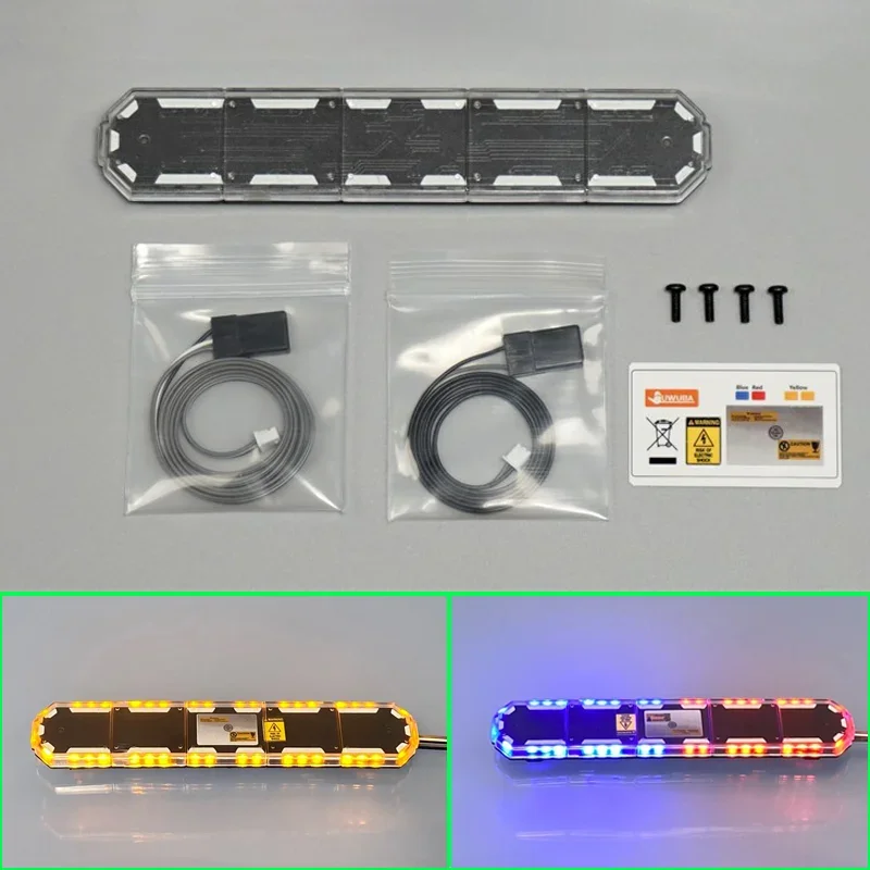 LED Police Vehicle Dome Lamp Engineering Vehicle Light for 1/14 Tamiya RC Truck Scania 770S Diy Parts