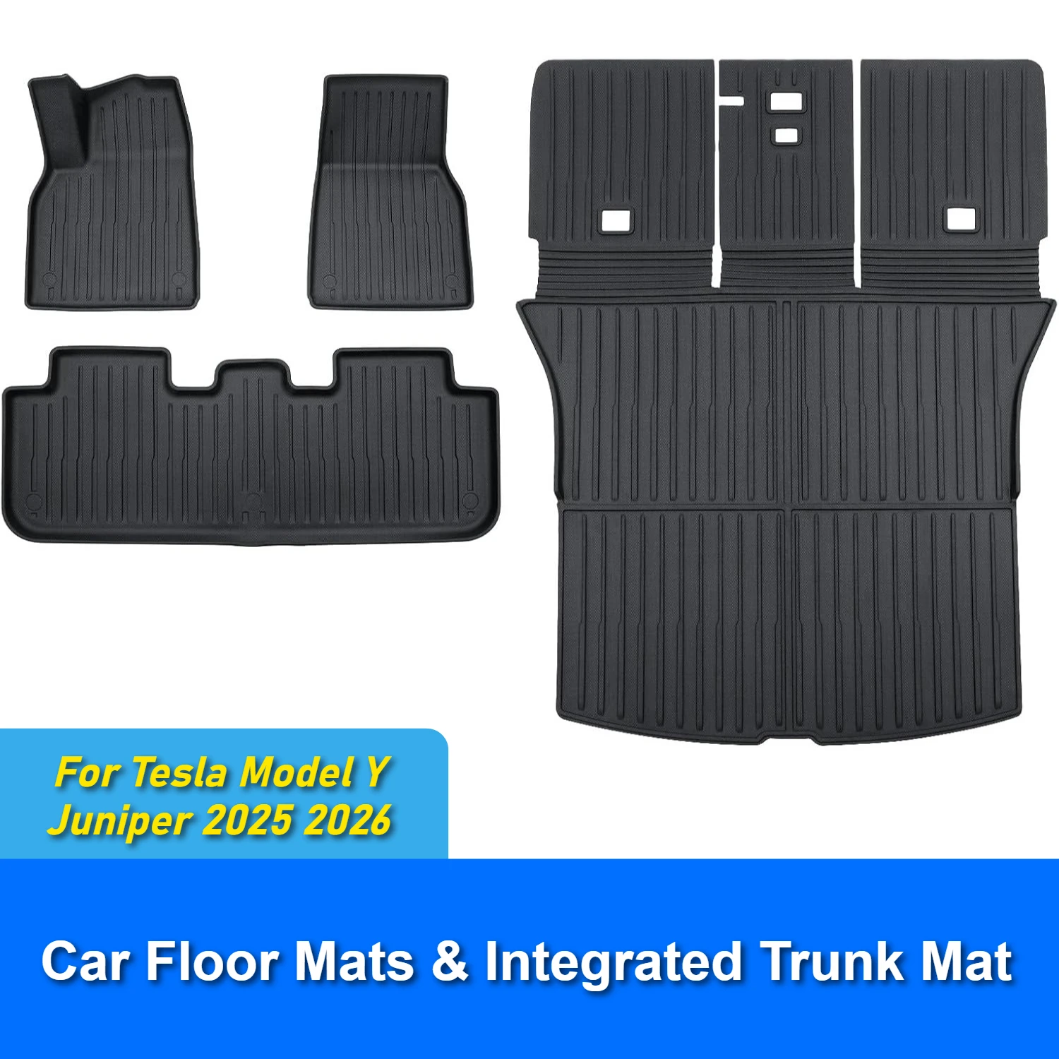

Car Floor Mats Integrated Trunk Pad For Tesla Model Y Juniper 2025 2026 TPE Wear - Resistant Back Cushion Cargo Protective Liner