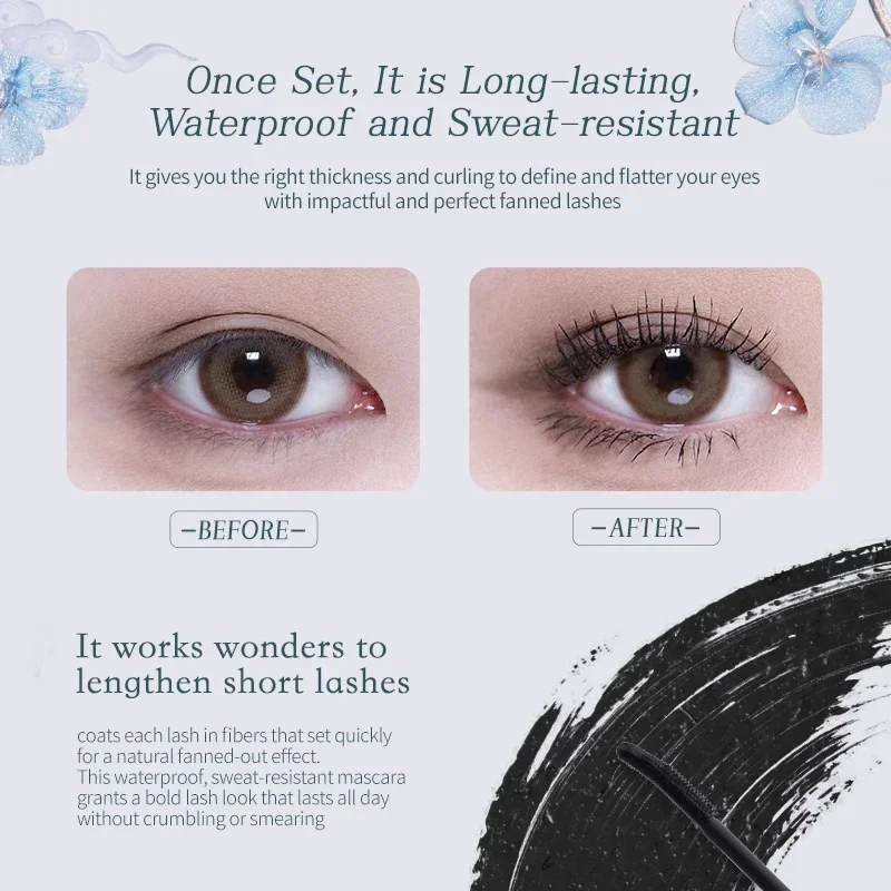 Flower Knows Mascara und Eyeliner-Stift, Butterfly Cloud Collar Collection, schweißbeständiger, wischfester, wasserfester Eyeliner
