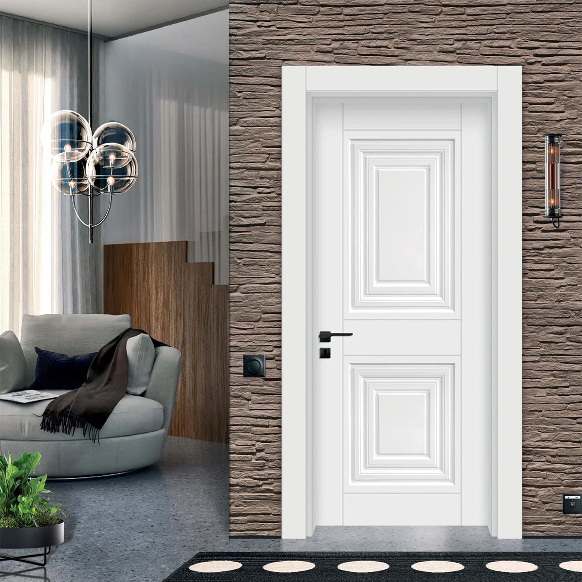 ax-Artisan-Crafted Modern Solid Wood Door for Indoor/Outdoor Use in Apartments Homes Offices Hotels-Custom Sizes Premium Finish