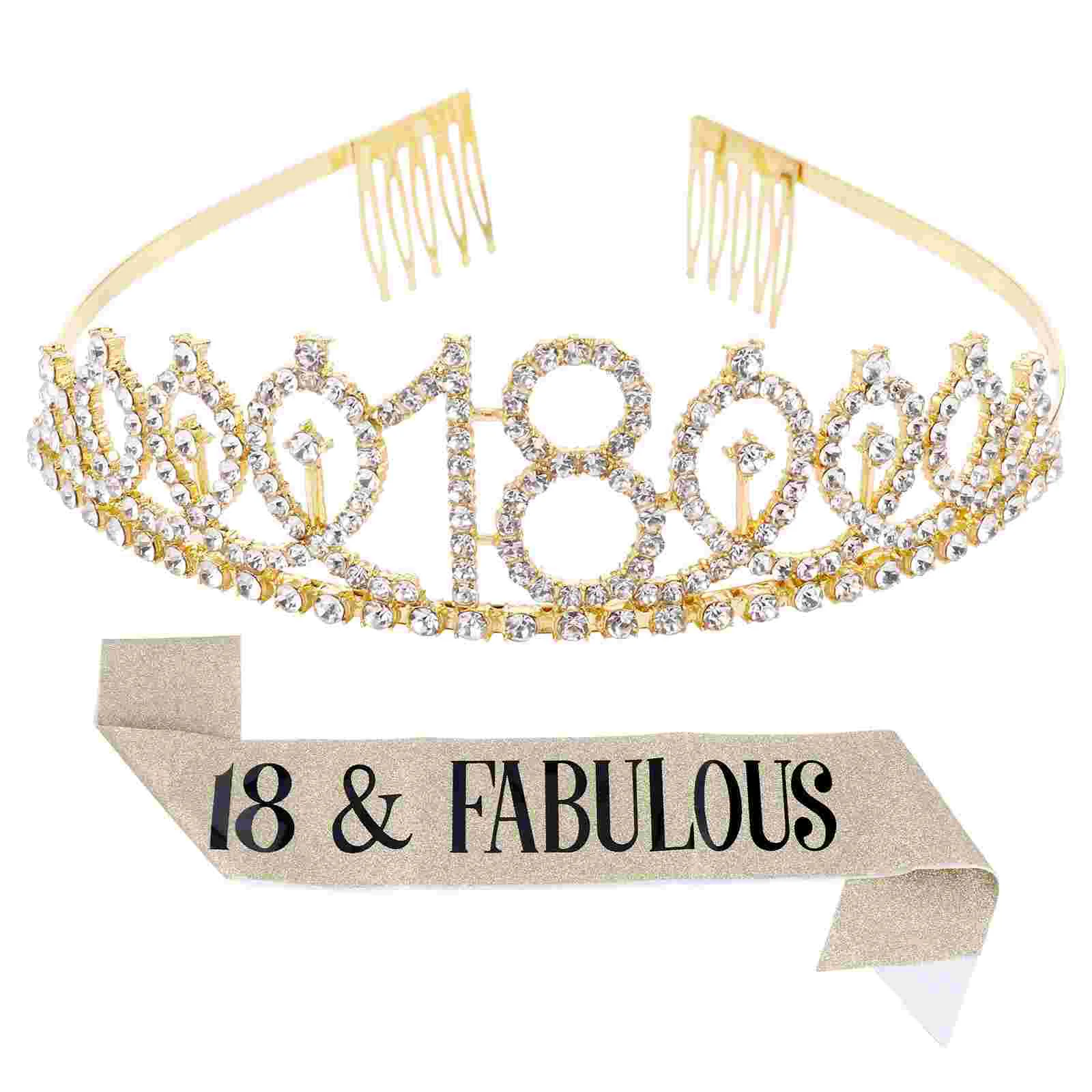 

Crown Ceremonial Belt The Etiquette Party Sash Birthday Decoration Suit Hair Comb Alloy