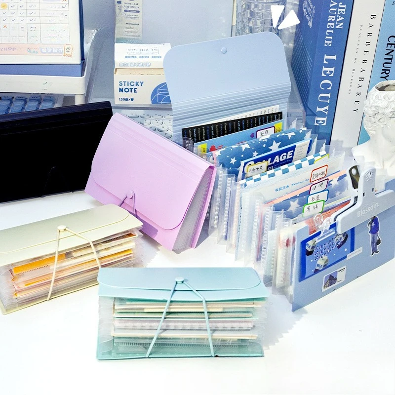 

Expanding File Folder Buckle Wallet Organ Bag Large Capacity Waterproof Tabs Bill Storage Bag Folder Book Cards Organizer Bag