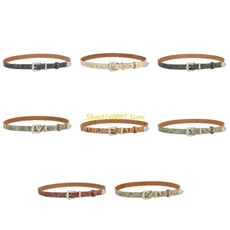

DXAE классический западный очаровательный пояс из сплава с застежкой на талии с потертостями со змеиным принтом из искусственной