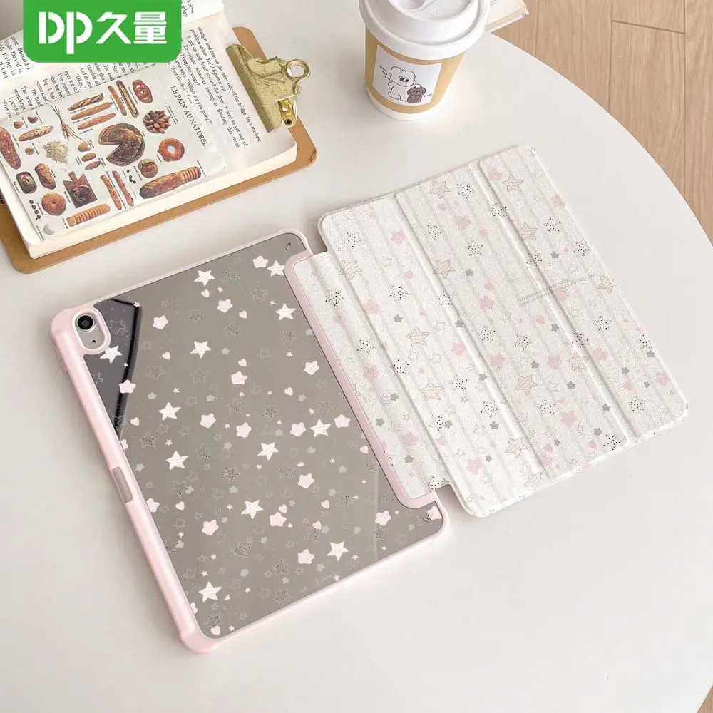 Korean Cute Stars Tablet Case For iPad pro 10/11/2020/6th/7th /8th /Air 3rd/Air 4th/9th gen/Air 5th Gen 2022/Air Mirror Cover