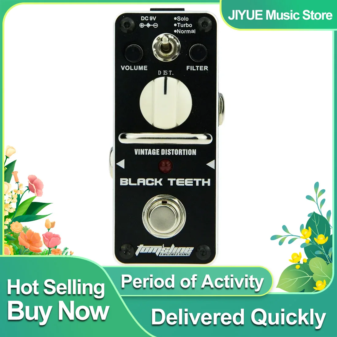 

AROMA черные зубы педаль эффектов для электрогитары винтажные эффекты искажения мини-аналоговая педаль True Bypass аксессуары для гитары