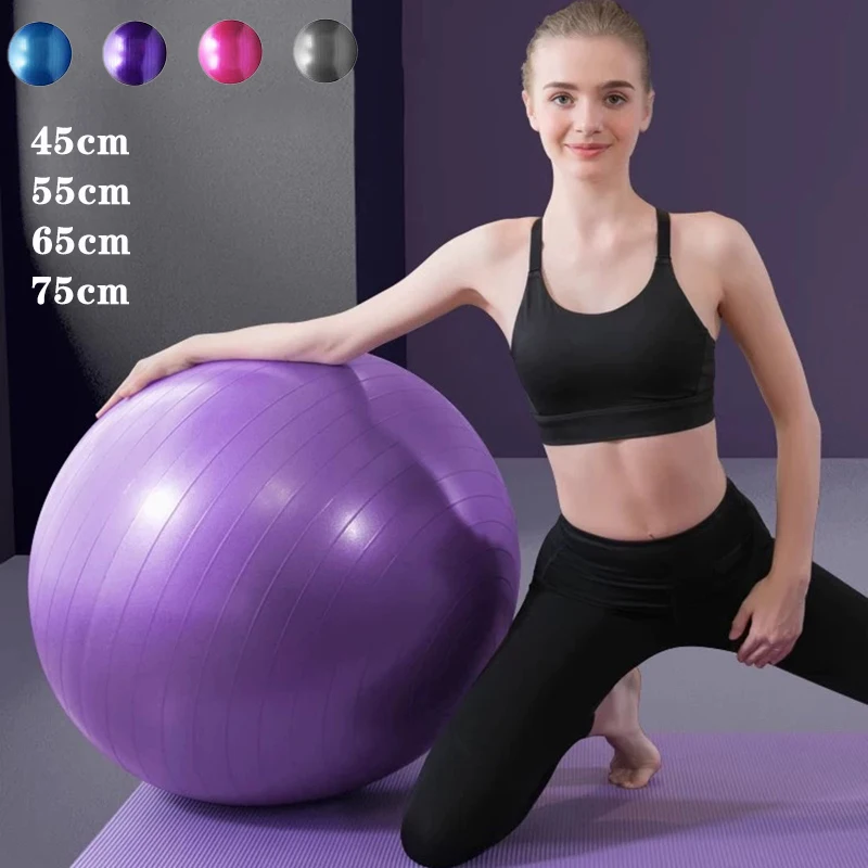 PVC Fitness Balls Yoga Ball Thickened Explosion-proof Exercise Home Gym Pilates Equipment Balance Ball 45cm/55cm/65cm/75cm