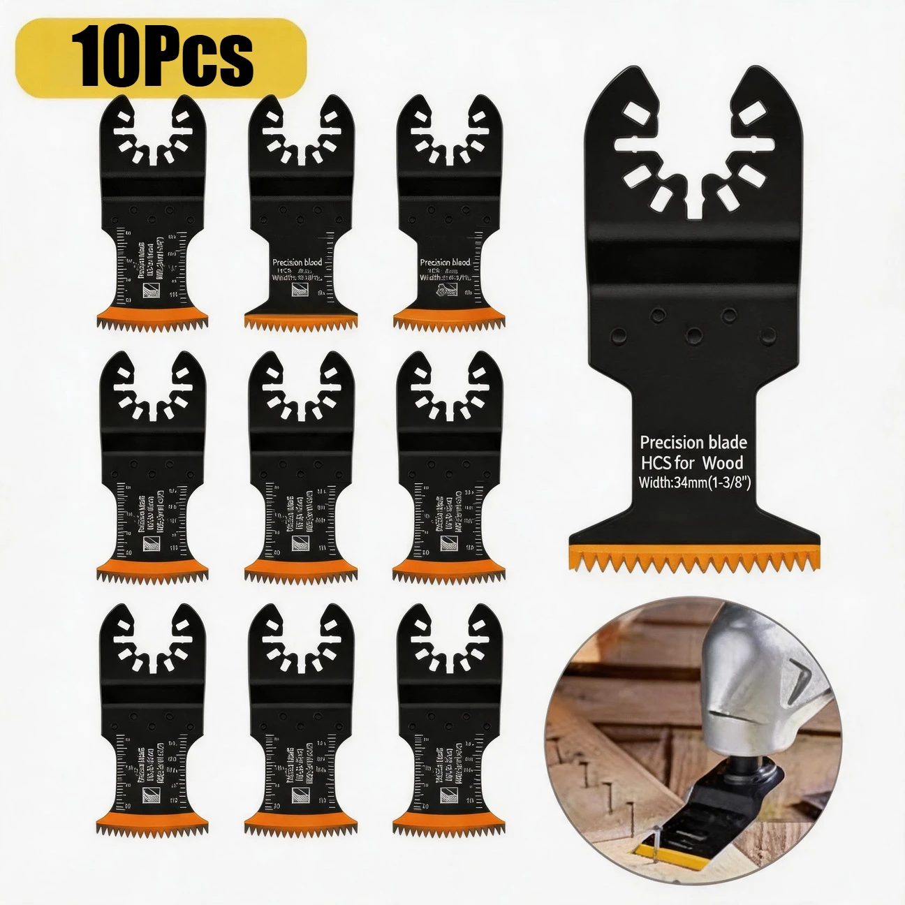 Oscillating Multitool Blades 10Pcs Japanese Tooth Oscillating Saw Blade Arc Edge Clean Cut Wearing Blade for Wood Plastic
