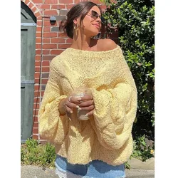 Women's 2024 autumn and winter new style mohair thick stick needle hand knitted twist versatile sweater for women