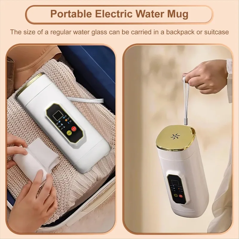 Travel Kettle, Small,450 Ml,Portable Mini Kettle with 6 Temperature Settings, LED Display,for Tea,Coffee,Camping Eu Plug