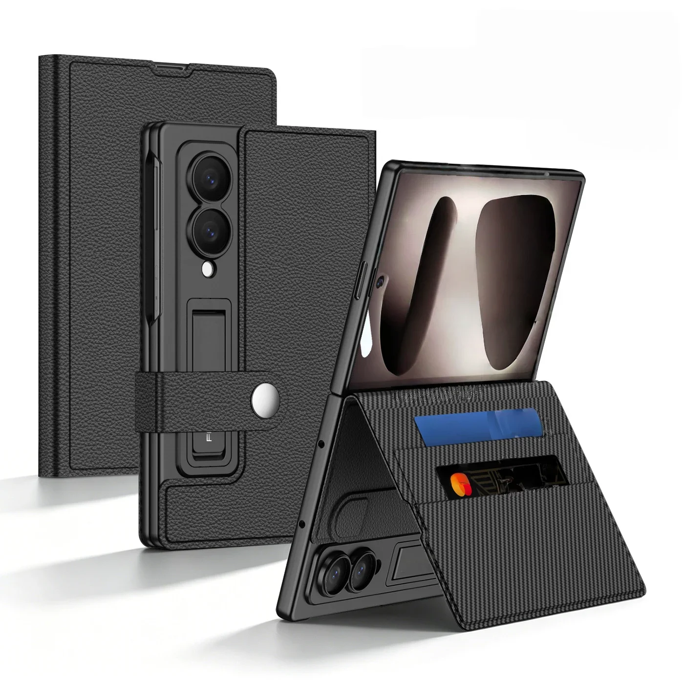 For Samsung Galaxy Z Fold 8 business flip folding card wallet case with stand and magnetic leather case