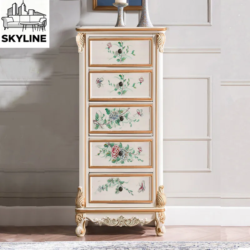 Tall Solid Wood Dresser with Multi-Drawer, Matte Finish Vertical Storage Cabinet for Bedroom