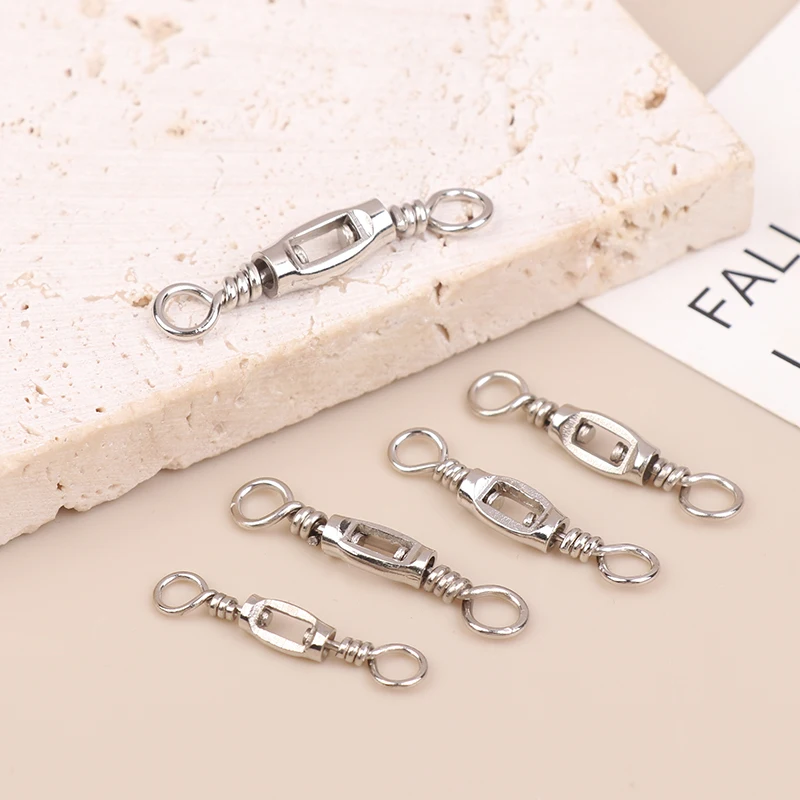 20 Pcs Fishing Universal Swivel Heavy Duty Stainless Steel Swivels Saltwater Fishing Connector Terminal Tackle