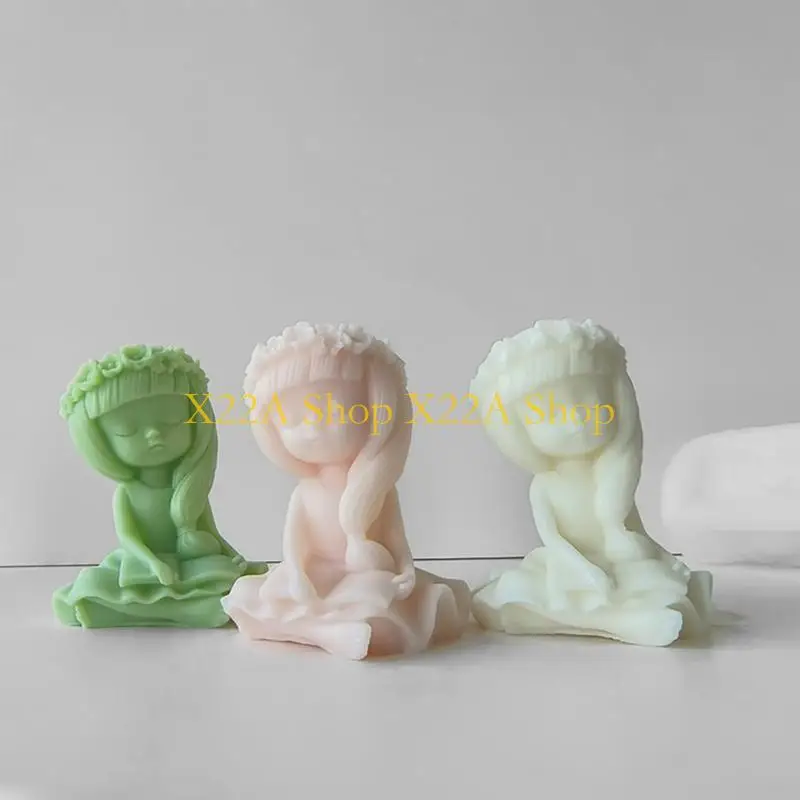 

Unique Christmas Three-dimensional Girl Silicone Mold Diy Aromath Gypsum Mold