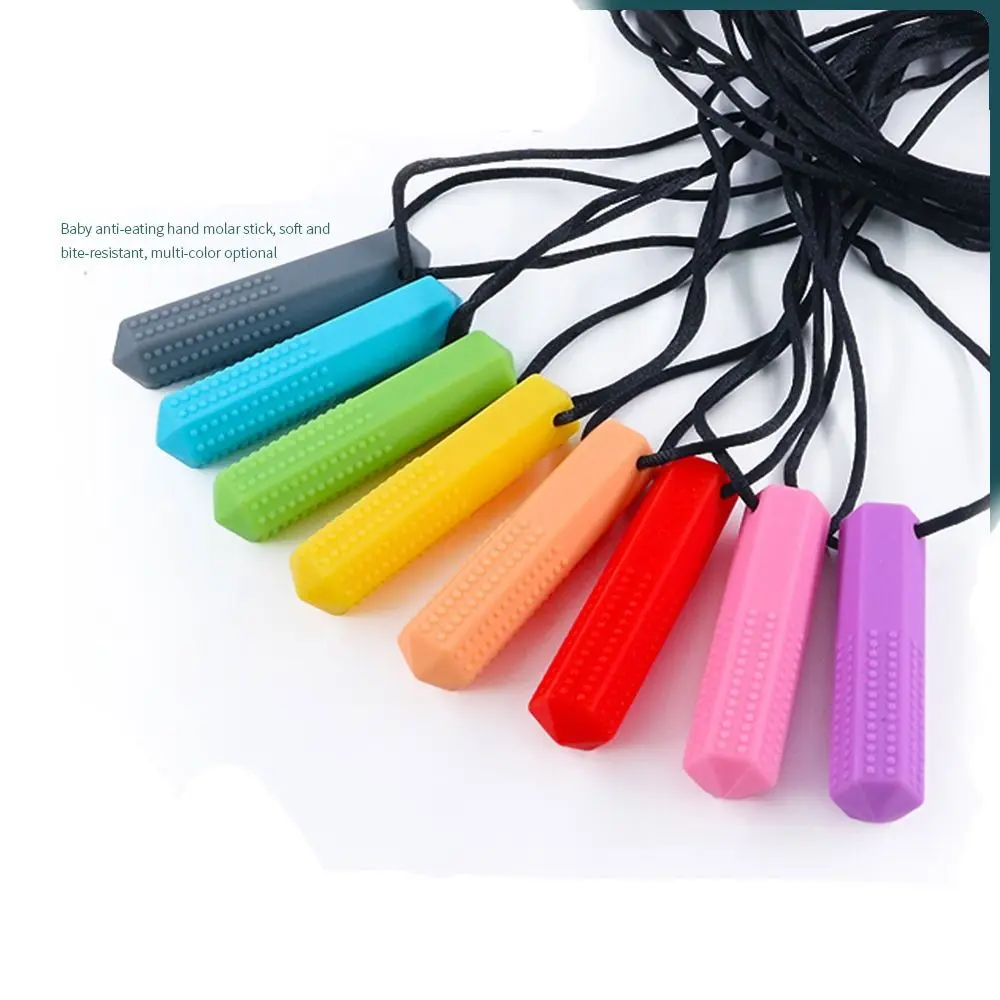 

2pcs NEW ADHD Biting for Autism Kids Teething Teething Toys Chewy Pendant Sensory Chew Teether Necklace