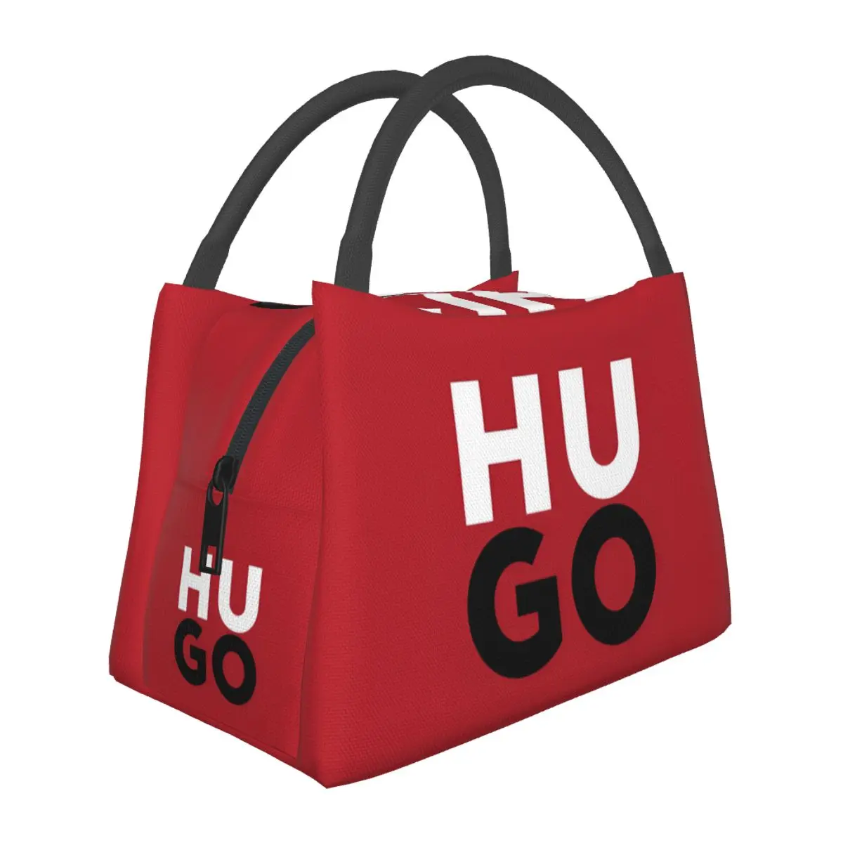 

H-HUGO Letter Logo Merch Lunch Boxes Waterproof Insulated Canvas Cooler Thermal Picnic Lunch Box Female