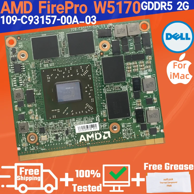 W5170 W5170M iMac A1312 A1311 GDDR5 2GB HD6750M Upgrade da placa de Vídeo Para Dell Precision M4700 M4800 M7510 109-C93157-00A_03 0K422C