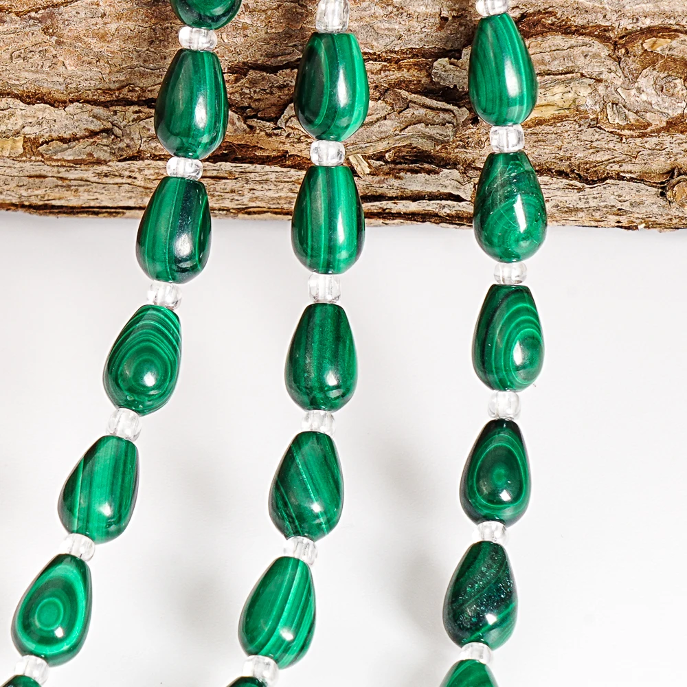MALACHITE BEADS 6X9MM AAA GREEN POLISHED TEARDROP BEADS FOR DIY BRACELET NECKLACE EARRING PENDANT JEWELRY MAKING HANDMADE CRAFT