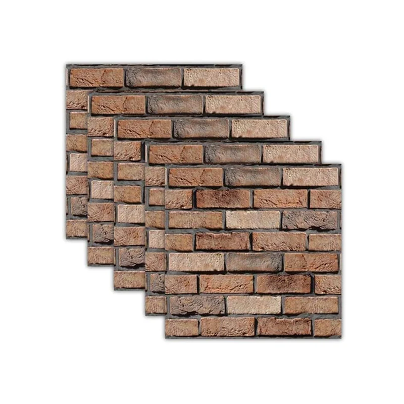 Three-dimensional Wallpaper Brick Tile Sticker 3d Tearable 10 Pieces A Set Of Waterproof And Heat-resistant Renovation