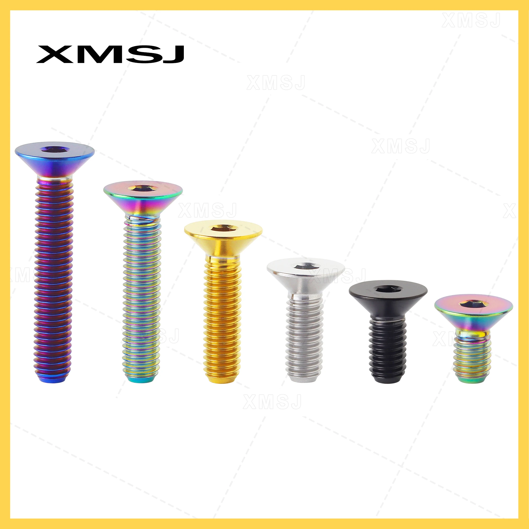 XMSJ M5x10 12 15 20 25 30mm Śruba z łbem stożkowym Śruba imbusowa z łbem płaskim Śruby tytanowe Śruba z łbem sześciokątnym Śruba kierownicy