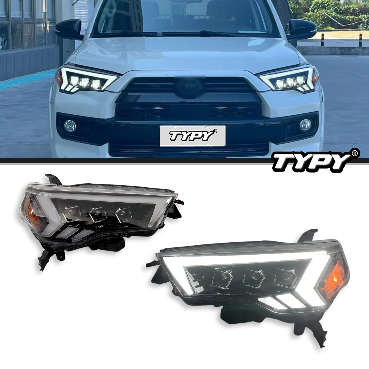 

Автомобильные фары для Toyota 4Runner, обновление 2014-2021, модифицированное новое светодиодное освещение с динамическим указателем поворота DRL