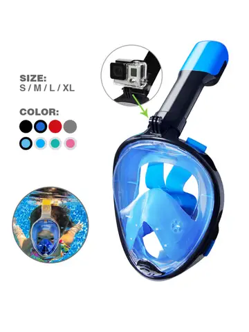 Professional Snorkeling Diving Mask Underwater Scuba Full Face Snorkel Mask Anti Fog Goggles for Kids Adult Swimming Equipment