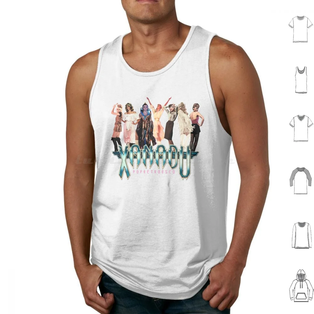 Xanadu-Olivia Newton-John-Gene-1980 Diseñado por Popretrodisco Camisetas sin mangas Estampado Algodón Xanadu Magic Muse Olivia Newton John