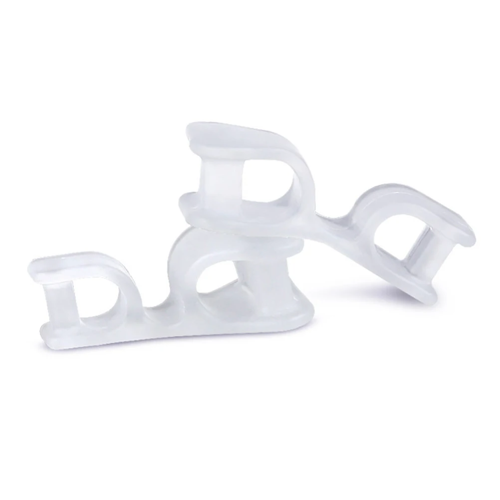 2Pcs Big Toe Two Hole Thumb Valgus Toe Separator Silicone Gel Foot Fingers Protector Corrector Pedicure Foot Care Tools