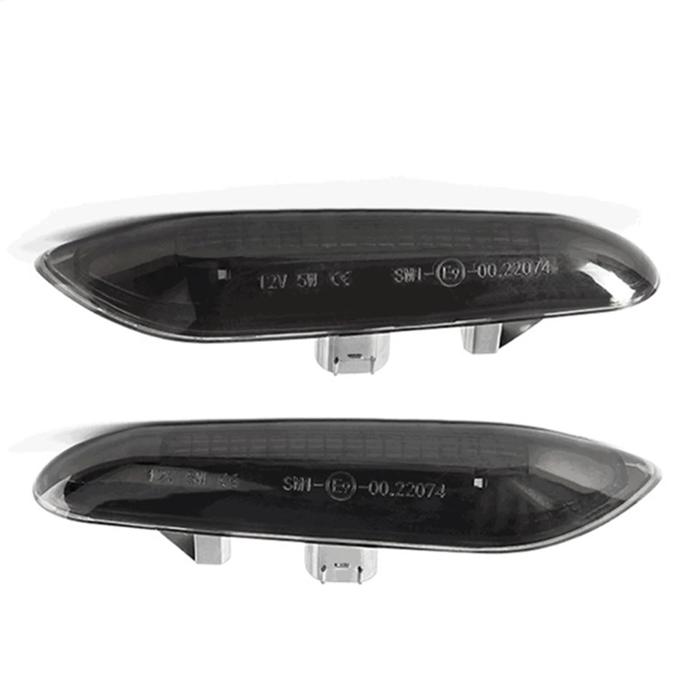 Левый и правый автомобильный указатель поворота, черные Передние боковые габаритные огни для BMW 1 3 5 X серии E36 E53 E91 E61 E83